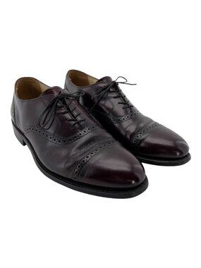Bostonian Shoe Mens Size 11.5 D Burgandy Impressions Cap Toe Oxfords